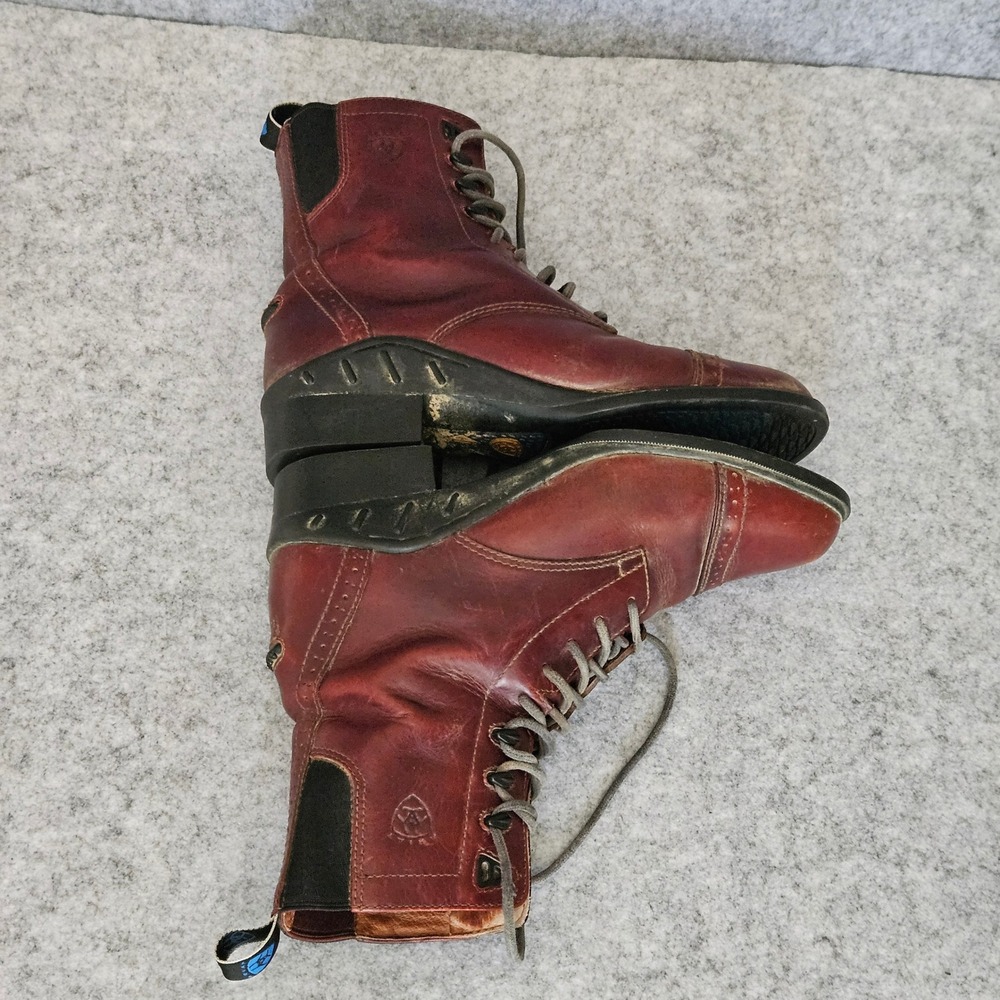 Ariat Heritage Paddock Boots Womens 7B Burgundy Leather Lace Up Cap Toe - Picture 5 of 11